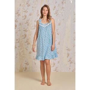 Eileen West Morning Meadow Cotton Knit Chemise Women’s Large Floral Cottagecore
